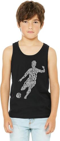 ThreadRock Boys Soccer Player Typography Word Art Youth Tank Top in Saudi Arabia