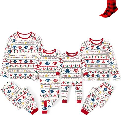 Harry Potter Family Christmas Matching Pajamas Sets Xmas Pjs Top and Pant Set for Kids Couples in Saudi Arabia