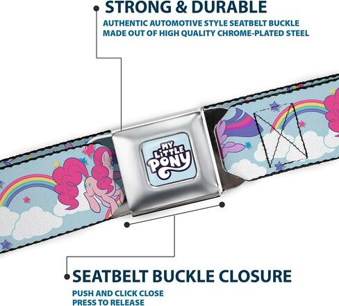 حزام Hasbro ، حزام حزام الأمان ، شعار My Little Pony Logo كامل اللون الأزرق ، قابل للتعديل in Saudi Arabia