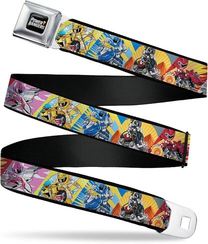 Power Rangers Belt, Seatbelt Buckle Belt, Power Rangers and Zord Action Pose Blocks, Adjustable in Saudi Arabia