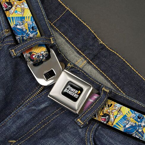 Power Rangers Belt, Seatbelt Buckle Belt, Power Rangers and Zord Action Pose Blocks, Adjustable in Saudi Arabia