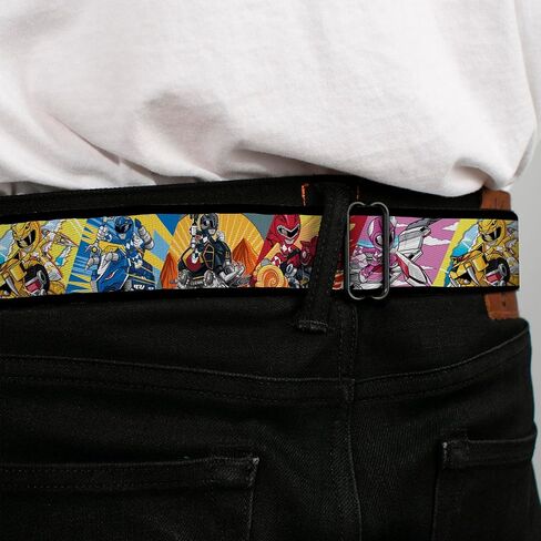 Power Rangers Belt, Seatbelt Buckle Belt, Power Rangers and Zord Action Pose Blocks, Adjustable in Saudi Arabia