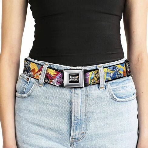 Power Rangers Belt, Seatbelt Buckle Belt, Power Rangers and Zord Action Pose Blocks, Adjustable in Saudi Arabia