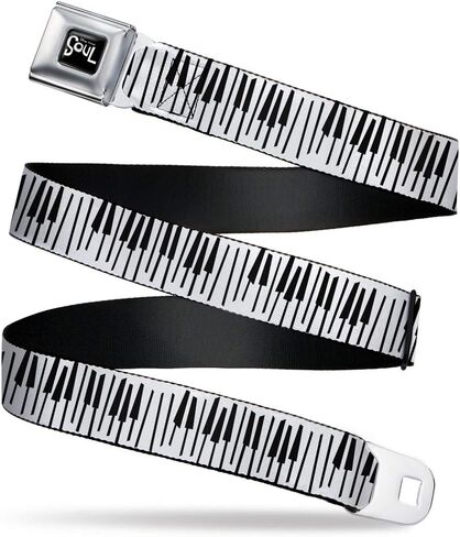 Disney Seatbelt Buckle Belt, Soul Piano Keys White Black, Adjustable in Saudi Arabia