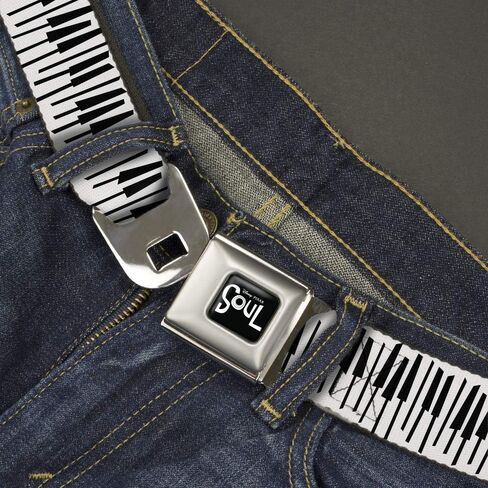 Disney Seatbelt Buckle Belt, Soul Piano Keys White Black, Adjustable in Saudi Arabia