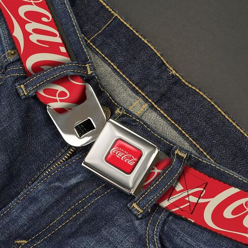 حزام شركة Coca-Cola ، حزام مشبك حزام الأمان ، شرب شعار Coca Cola typograpy متناثر أبيض أبيض ، قابل للتعديل in Saudi Arabia