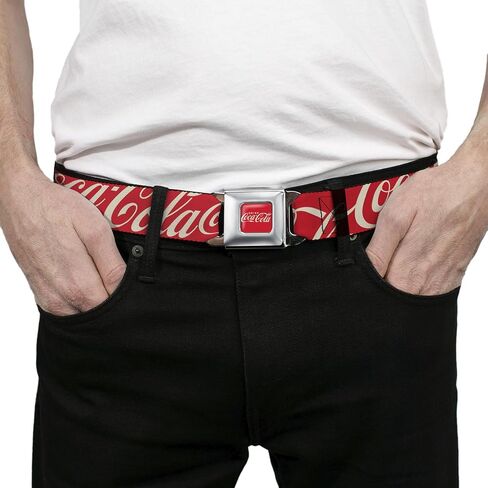 حزام شركة Coca-Cola ، حزام مشبك حزام الأمان ، شرب شعار Coca Cola typograpy متناثر أبيض أبيض ، قابل للتعديل in Saudi Arabia