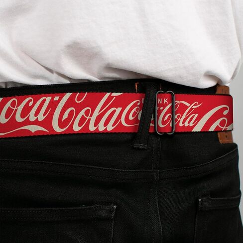 حزام شركة Coca-Cola ، حزام مشبك حزام الأمان ، شرب شعار Coca Cola typograpy متناثر أبيض أبيض ، قابل للتعديل in Saudi Arabia