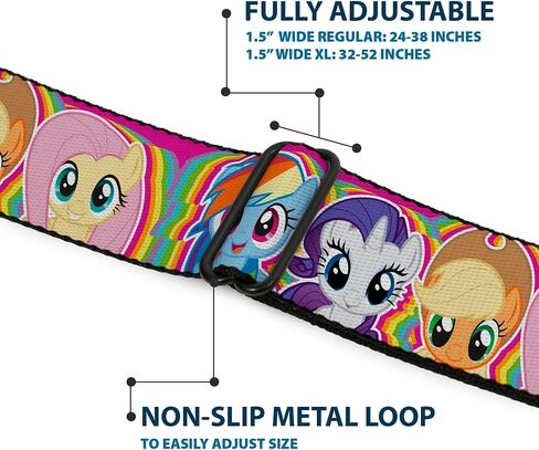 My Little Pony Belt, Seatbelt Buckle, Four Pony Close Up Faces Pink Multi Color in Saudi Arabia