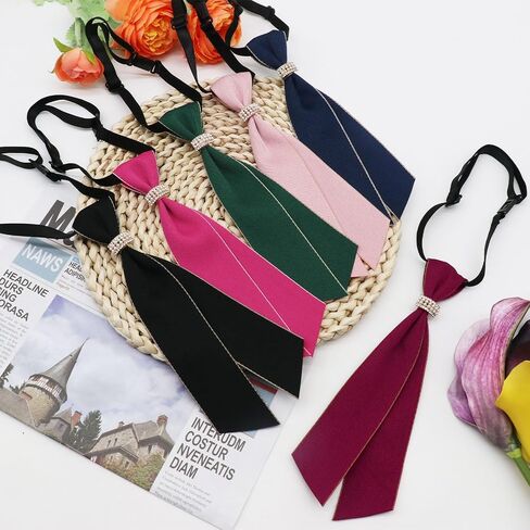 Bow Ties for Women Girls with Pearls, Adjustable Womens Tie Pre-tied Women's Bowties for School Uniforms Party Prom Work in Saudi Arabia