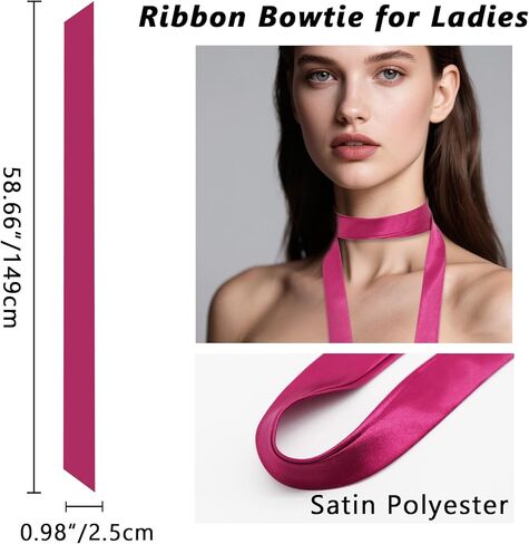 روابط القوس الشريط للنساء ، والسيدات ذاتية التعادل الساتان الفتيات Bowtie ألوان صلبة. in Kuwait