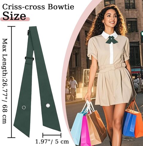 Criss-cross Bow Tie Adjustable Womens Tie, Solid Color Bowtie for Women, School Girl Tie for Graduation Office Casual in Saudi Arabia