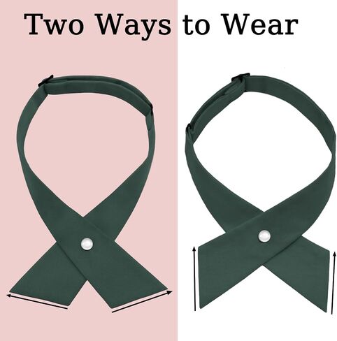 Criss-cross Bow Tie Adjustable Womens Tie, Solid Color Bowtie for Women, School Girl Tie for Graduation Office Casual in Saudi Arabia