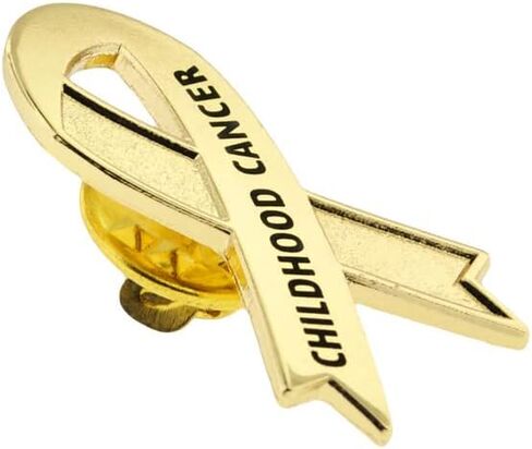 PinMart's Childhood Cancer Gold Awareness Ribbon Lapel Pin in Saudi Arabia