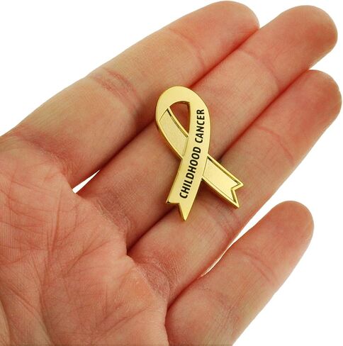 PinMart's Childhood Cancer Gold Awareness Ribbon Lapel Pin in Saudi Arabia