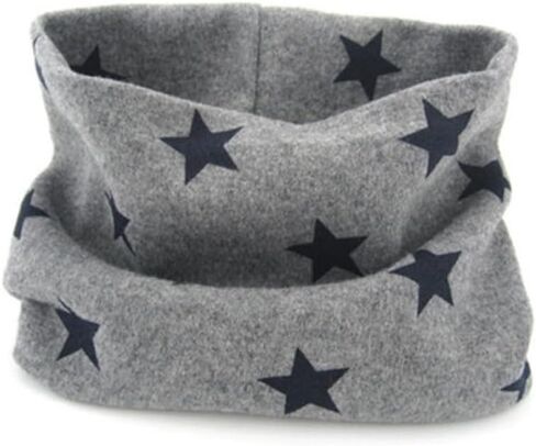 BESTYASH Cotton Scarf with Five Pointed Stars Print Warm Neckwarmer for Boys and Durable and Comfortable Neckerchief in Grey for Autumn Winter Stylish Winter Supplies in Kuwait