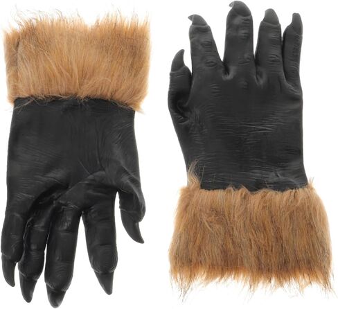 Ciieeo 2pcs Halloween Plush Wolf Gloves, Horrific Vinyl Scary Mittens for Cosplay, Halloween Party Prank Props, Assorted Colors, 11. 81 X 6. 29 Inches in Kuwait