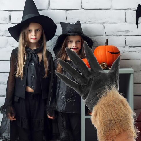 Ciieeo 2pcs Halloween Plush Wolf Gloves, Horrific Vinyl Scary Mittens for Cosplay, Halloween Party Prank Props, Assorted Colors, 11. 81 X 6. 29 Inches in Kuwait