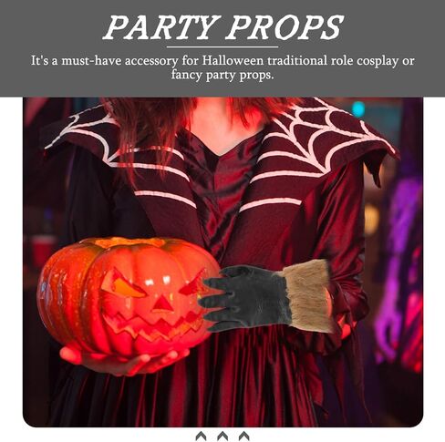 Ciieeo 2pcs Halloween Plush Wolf Gloves, Horrific Vinyl Scary Mittens for Cosplay, Halloween Party Prank Props, Assorted Colors, 11. 81 X 6. 29 Inches in Kuwait