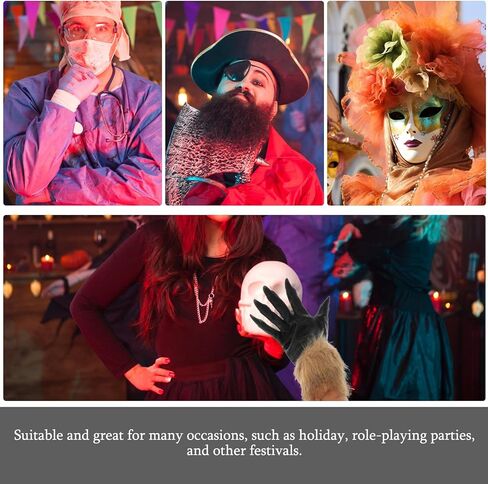 Ciieeo 2pcs Halloween Plush Wolf Gloves, Horrific Vinyl Scary Mittens for Cosplay, Halloween Party Prank Props, Assorted Colors, 11. 81 X 6. 29 Inches in Kuwait