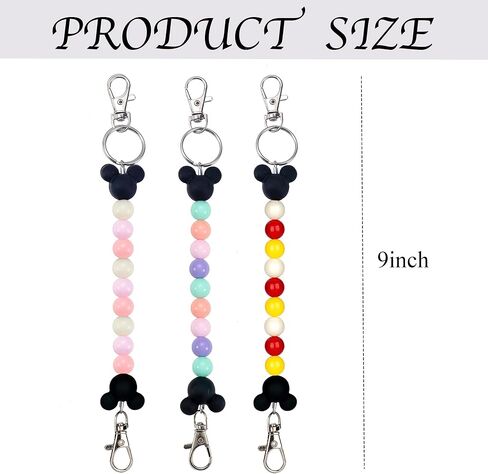 3PCS Mouse Ear Holder for Backpack Bag Beaded Keychain Theme Park Trip Essentials Headband Display Charm Accessories in Saudi Arabia
