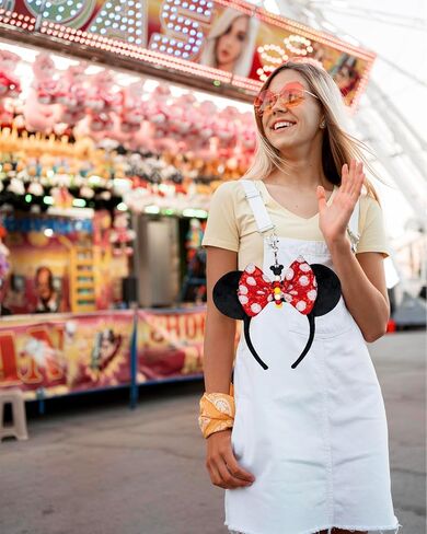 3PCS Mouse Ear Holder for Backpack Bag Beaded Keychain Theme Park Trip Essentials Headband Display Charm Accessories in Saudi Arabia