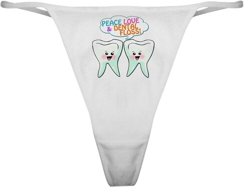CafePress Peace Love Dental Floss Classic Thong Underwear, Womens Panties in Saudi Arabia
