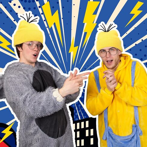 6 Pcs Yellow Beanie Knit Hats Bulk Halloween Costume Accessories Adults Unisex Cosplay Costume Head Accessories in Saudi Arabia