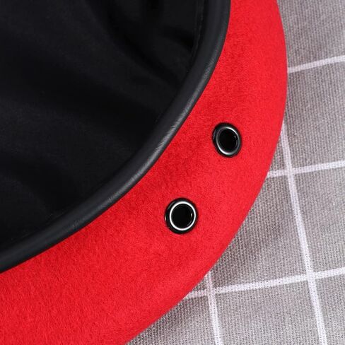 VANZACK Red Wool Beret with Star - Vintage Square Dance Hat & Stage Performance Cap (9.8×9.6 inches) in Saudi Arabia
