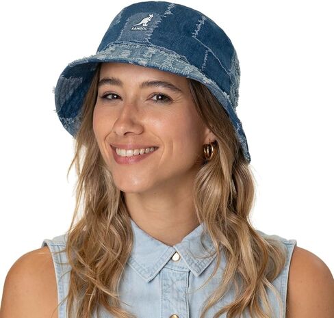Kangol Denim Mash Up Bucket - Black Trompe L'Oeil/M Ducket Hat in Saudi Arabia