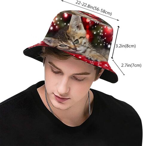 Christmas Bucket Hat for Women Men, Merry Christmas Fisherman Hat New Year Design Caps Xmas Decoration in Kuwait