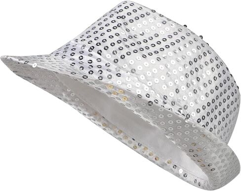 2pcs الترتر الحزب قبعة للجنسين غرب فيدورا قبعة سبارات ديسكو رقص كاب بريق موسيقى الجاز الهيب هوب رعاة البقر in Kuwait
