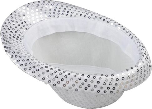 2pcs الترتر الحزب قبعة للجنسين غرب فيدورا قبعة سبارات ديسكو رقص كاب بريق موسيقى الجاز الهيب هوب رعاة البقر in Kuwait