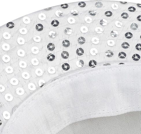 2pcs الترتر الحزب قبعة للجنسين غرب فيدورا قبعة سبارات ديسكو رقص كاب بريق موسيقى الجاز الهيب هوب رعاة البقر in Kuwait