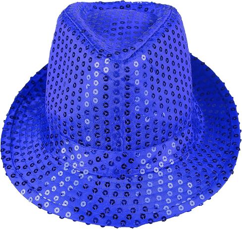 2pcs الترتر الحزب قبعة للجنسين غرب فيدورا قبعة سبارات ديسكو رقص كاب بريق موسيقى الجاز الهيب هوب رعاة البقر in Kuwait