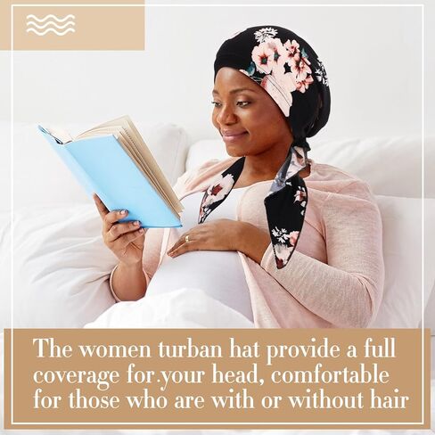 6 PCS CHEMO REEDLEAR للنساء مسبقًا وشاحًا يرأس الرأس قبعة خفيفة الوزن قبعة عمامة تمتد الكشكش in Kuwait