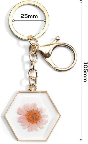 Pressed Flower Keychain, Floral Bag Charms for Purse Handbag Backpack, Handmade Dried Flower Keychain for Women in Saudi Arabia