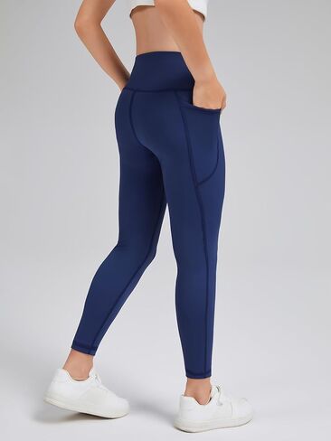 5 Packs Girls Athletic Leggings Kids Yoga Pants with Pockets High Waist Leggings Yoga Dance Workout Running in Kuwait