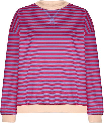 Oversized Striped Sweatshirt for Women Plus Size Pullover Jumper Long Sleeve Crewneck Fall Winter Tops No Fleece in Kuwait