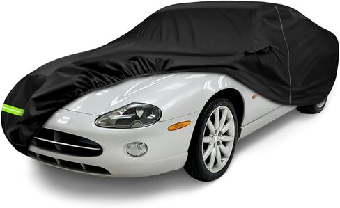 غطاء سيارة مقاوم للماء متوافق مع ملحقات جاكوار XK/XKR موديل 2006-2015، أغطية سيارات كلاسيكية لجميع الأحوال الجوية مع باب داخلي من القطن والسحاب للحماية من المطر الثلجي in Kuwait