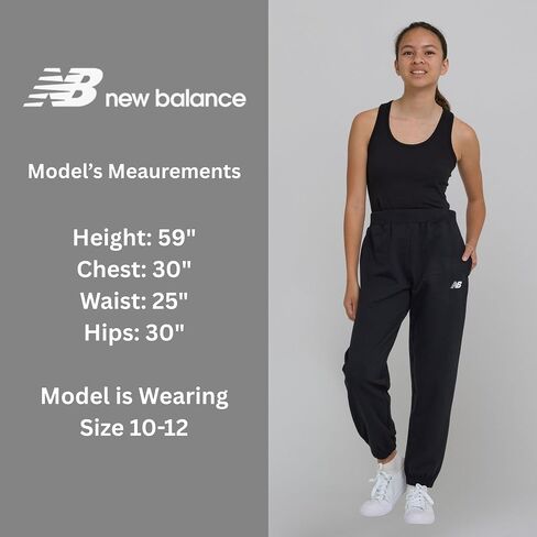 New Balance Girls Active Fleece Jogger 3 Pack-Cotton Blend Soft Fleece Athletic Performance Performance Discual Discal Pants (4-16) in Saudi Arabia
