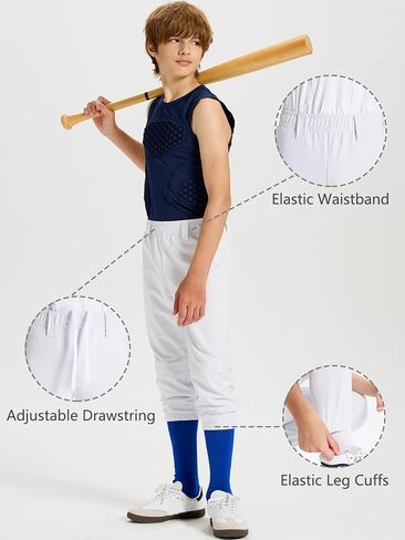 DEVOROPA 2T/3T/4T/5T to Big Kids Youth Boys Baseball Pants Girls Softball Pants Fast Pitch Tee Ball Practice Pants Pockets in Saudi Arabia