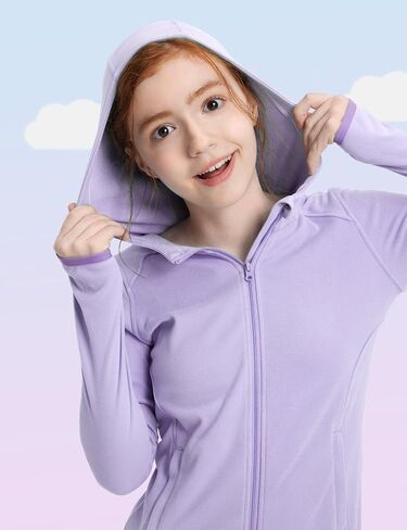 FitsT4 Sports Girls Fleece Horse Riding Shirts Full Zip Up Long Sleeve Kids Equestrian Jackets W Thumbholes Warm Sweatshirts in Kuwait