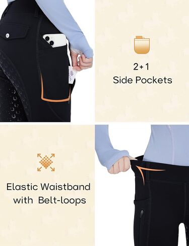 Fitst4 Sports Girls Riding Pants Fleece مبطنة الأطفال المؤخرات الشتوية المقعد الكامل سراويل الفروسية الجوارب الجوارب in Saudi Arabia