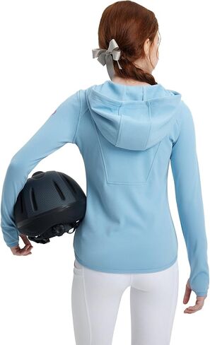 FITST4 Sports Girls Fleece Horse Riding قمصان كاملة Zip Up Long Sleeve Kids Fearsistrian Jackets W Thumbholes Sweatshirts Warm in Saudi Arabia