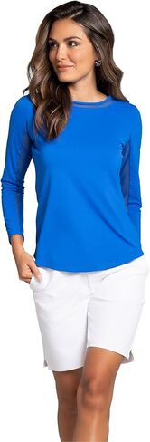 IBKUL ATHLEISURE ارتداء أشعة الشمس واقية UPF 50+ ICEFIL COWNING LONG CREW الرقبة مع شبكة -83000 in Kuwait