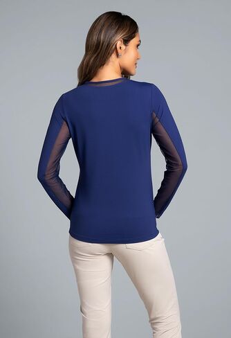 IBKUL ATHLEISURE ارتداء أشعة الشمس واقية UPF 50+ ICEFIL COWNING LONG CREW الرقبة مع شبكة -83000 in Kuwait