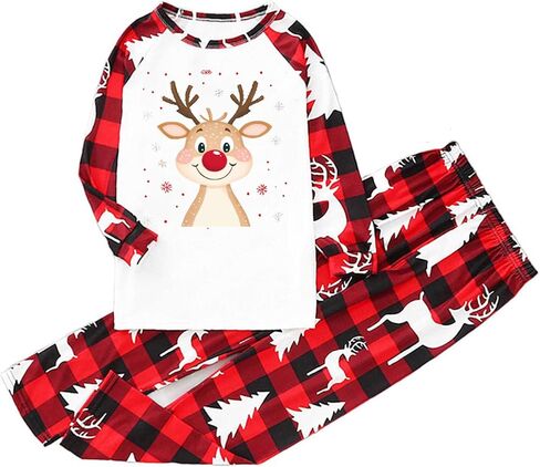 yraetenm عائلة عيد الميلاد بيجاماس مطابقة مجموعات عيد الميلاد jammies عارضة منقوشة الأكمام طويلة الأكمام مجموعات العطلة مطابقة الممرات in Saudi Arabia