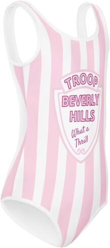 Troop Beverly Hills Youth Swimsuit – Pink & White Stripe One-Piece in Saudi Arabia