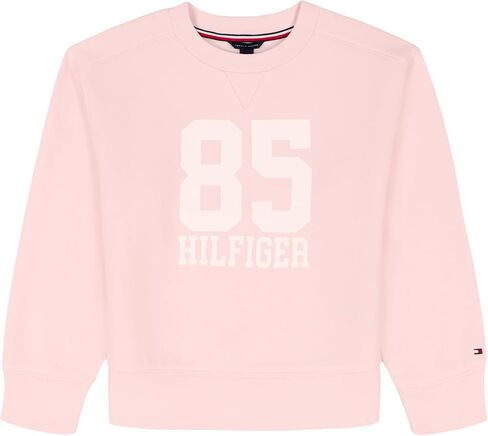 Tommy Hilfiger Girls's Long Sleeve Freece Growp-Over Crew Deck Sweatshirs ، ناعم ومريح in Kuwait